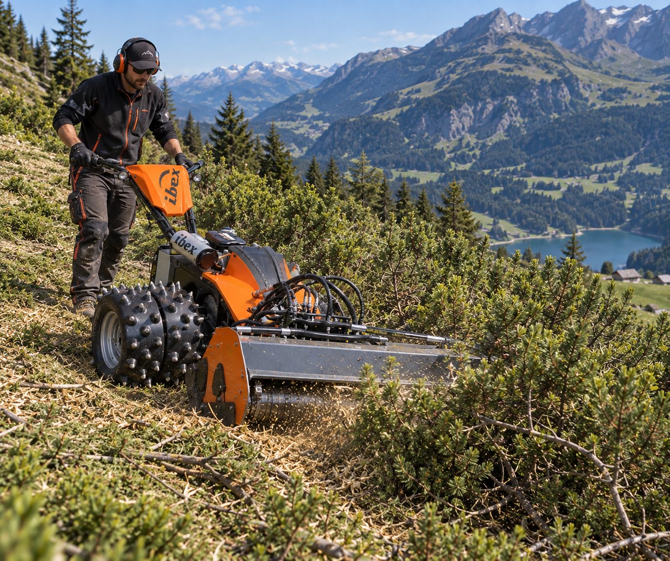 Bewirtschaftung im Berggebiet mit Ibex-Mäher
