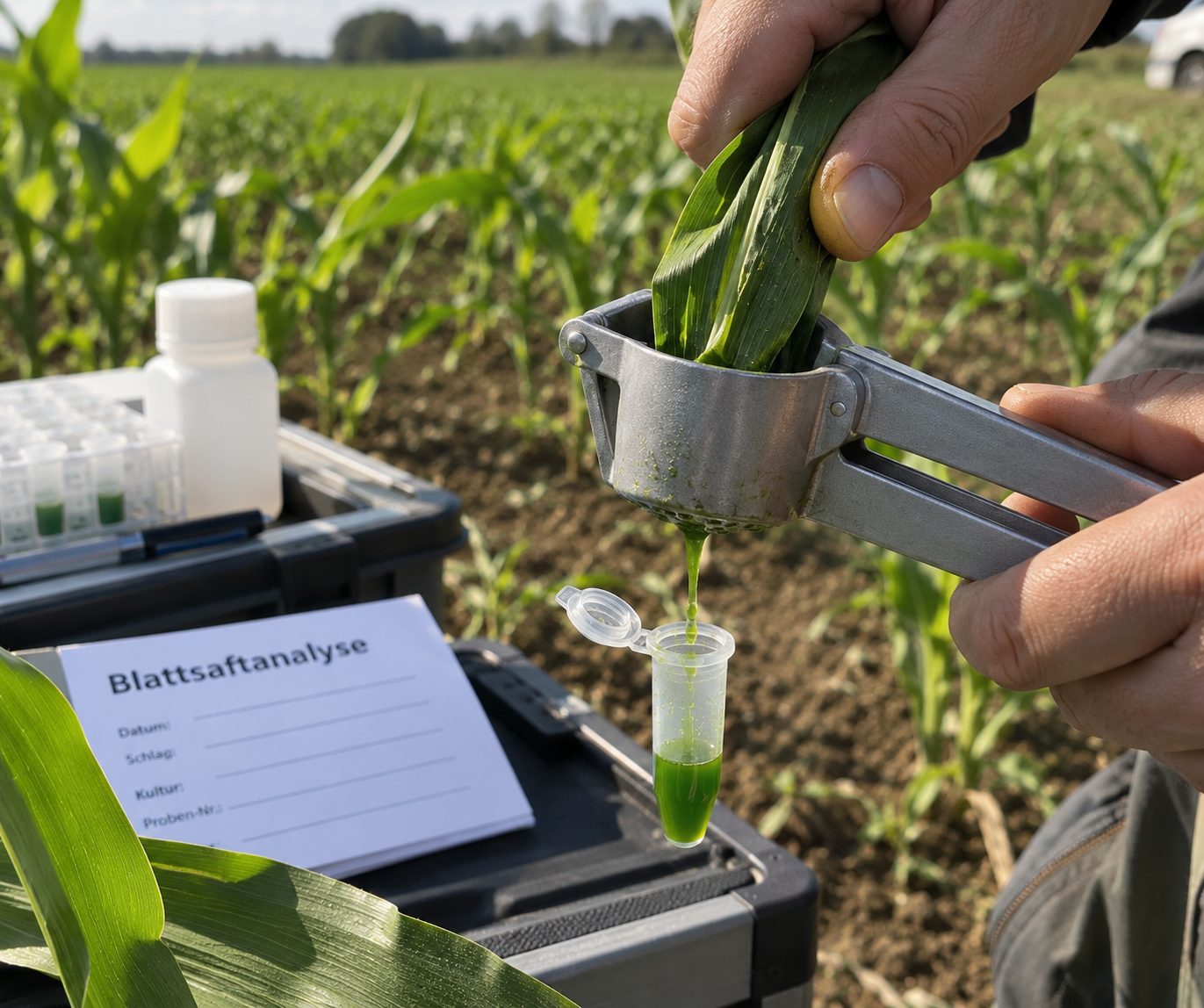 Blattsaft-Analyse im Feld