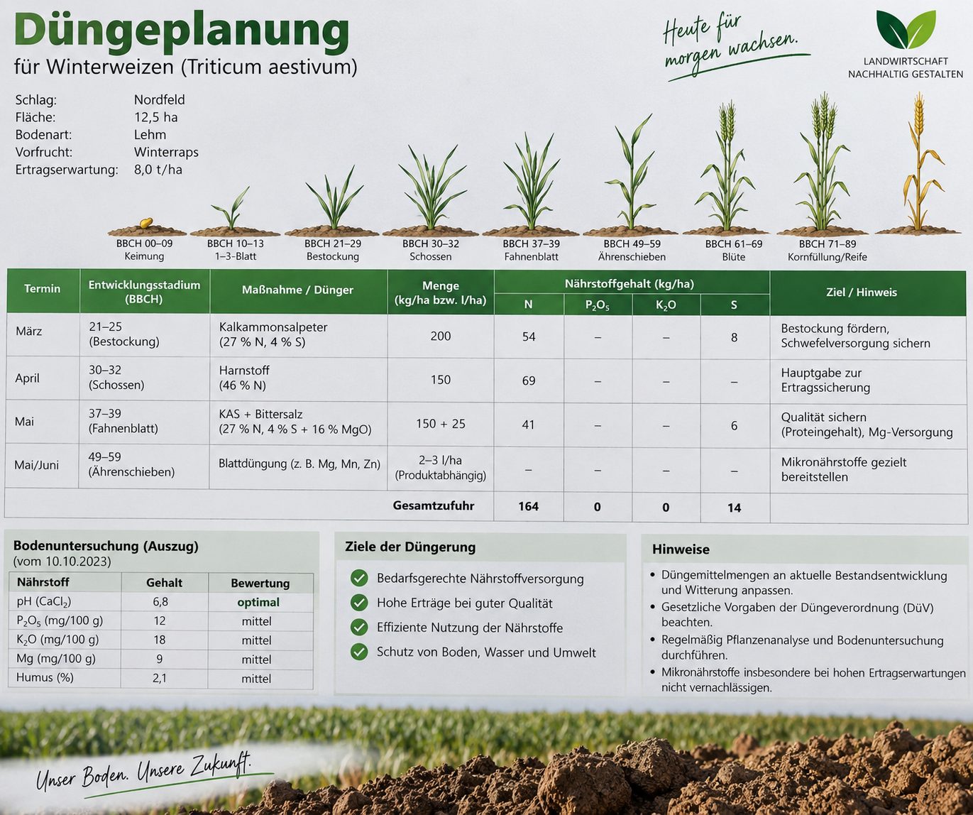 Düngeplanung – Schema